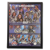 Framed and Signed Poster of the 2014 Sochi Olympics Medalists from the U.S. Ski Team, U.S. Snowboarding and U.S. Freeskiing