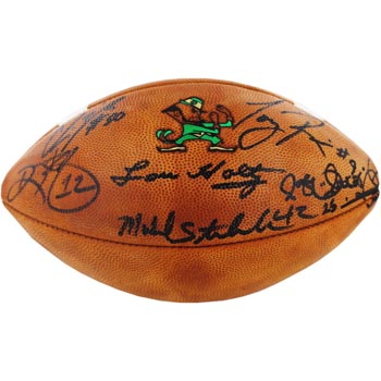 1988 Notre Dame Combo Multi Signed Football (Rice, Stonebreaker, Zorich, Watters, Ismail)