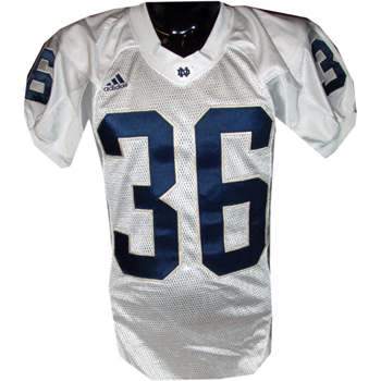 Dex Cure #36 Notre Dame 2007 White Football Game Used Jersey (Tagged 04) (40)