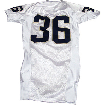 Joe Bizjak #36 2008 Notre Dame Game Used White Football Jersey (42)