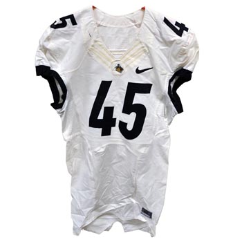 White Game-Worn Football Jersey: No. 45 Will Lucas