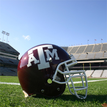Authentic Game Worn Texas A&M Helmet