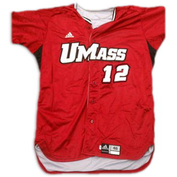UMass Baseball Adidas Maroon No. 12 Game-Worn Jersey