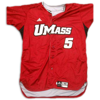 UMass Baseball Adidas Maroon No. 5 Game-Worn Jersey