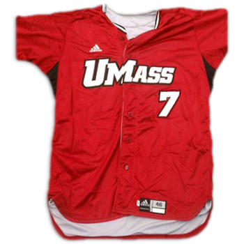 UMass Baseball Adidas Maroon No. 7 Game-Worn Jersey