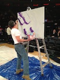 Amercian Flag Painting by Scott Lobaido from the STJ vs. Notre Dame Men's Basketball game!